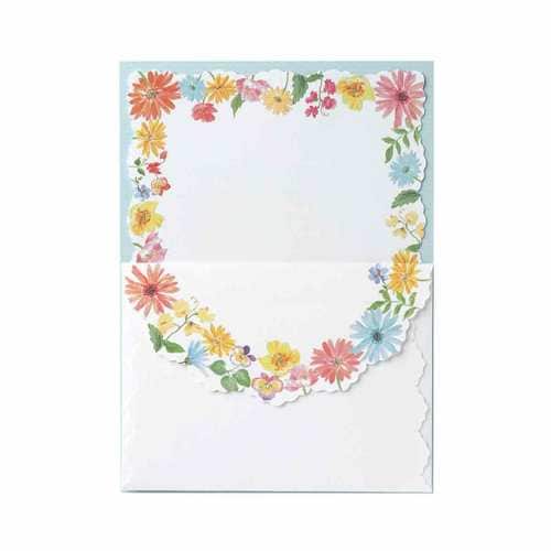 ミニレターセット カラフルフラワー 5冊