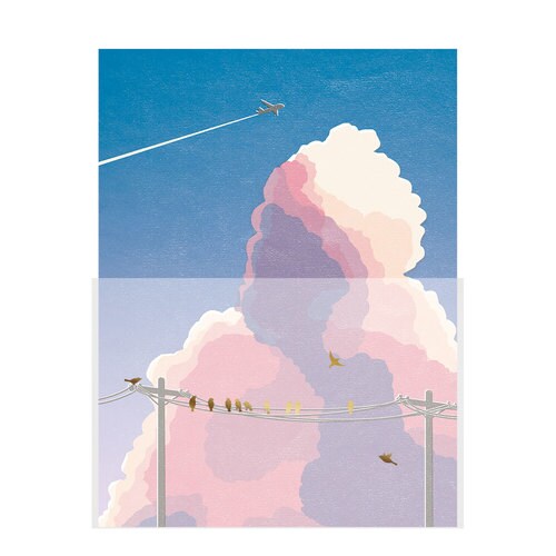 レターセット 夕焼けと鳥 5冊