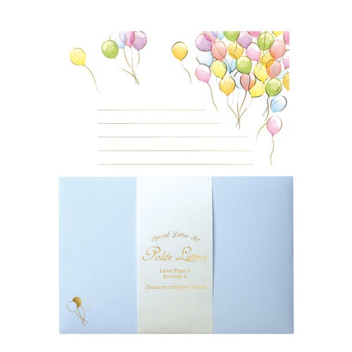 レターセット 箔押し 風船 5冊