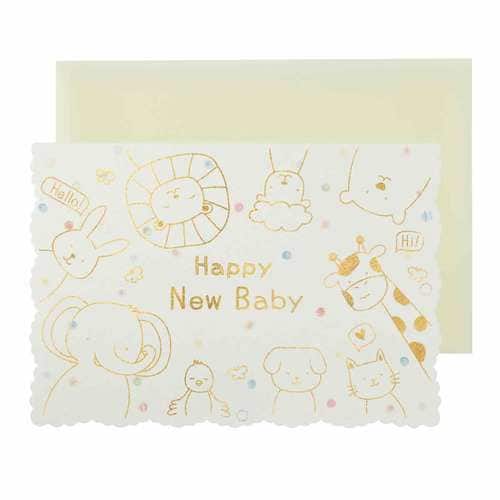 出産お祝いカード アニマル 5個