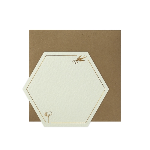 ナチュラルクラフトミニカード ツバメと手紙 10個