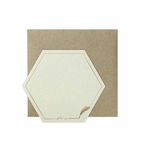 ナチュラルクラフトミニカード 羽ペン 10個