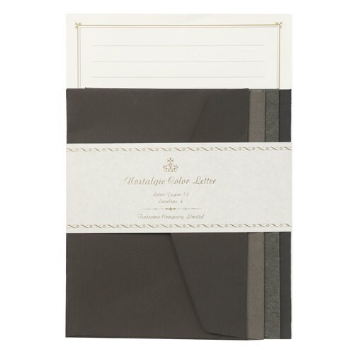レターセット ノスタルジックカラー ブラック 5冊
