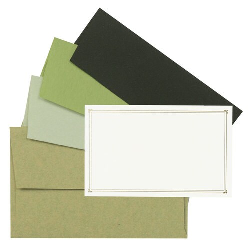 ミニカード ノスタルジックカラー グリーン 10個