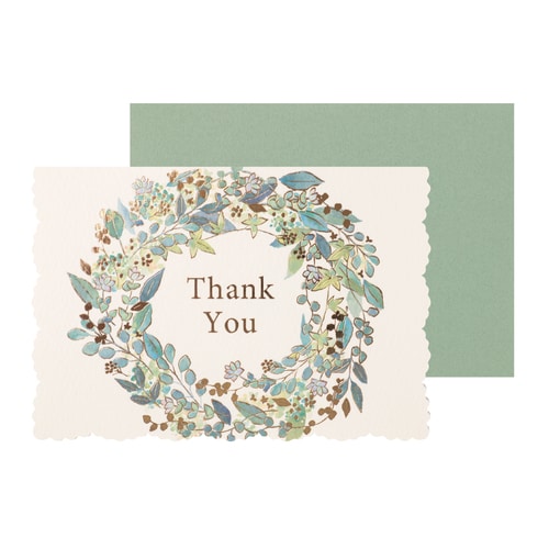 メッセージカード サンキュー ブライトリーフ 5枚