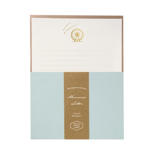 レターセット 箔押し 観覧車と流れ星 5冊