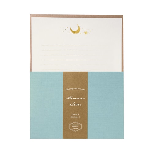 レターセット 箔押し 月と星 5冊