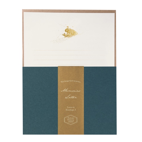 レターセット 箔押し 夜空を走る機関車 5冊