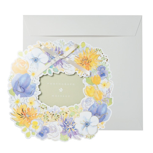 色紙 リース花柄 Lサイズ イエロー 2冊