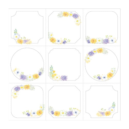 色紙用シール イエローフラワー 18片入 5セット
