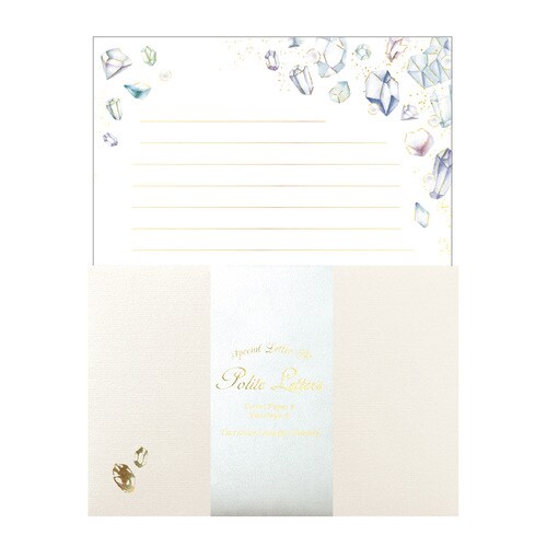 レターセット 箔押し 宝石 5冊