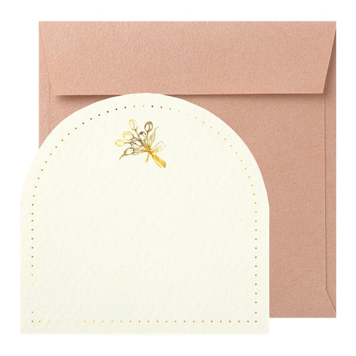 封筒付きカード 箔押し チューリップ 10セット