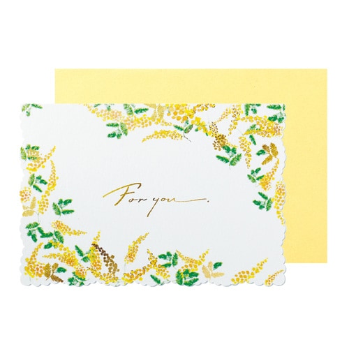 メッセージカードForYou多目的ミモザ5セット