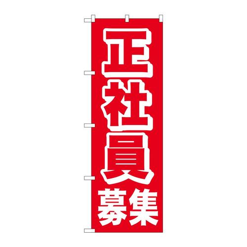 のぼり26658正社員募集赤地