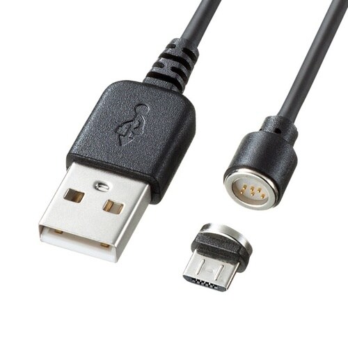 Magnet脱着式microUSBケーブル