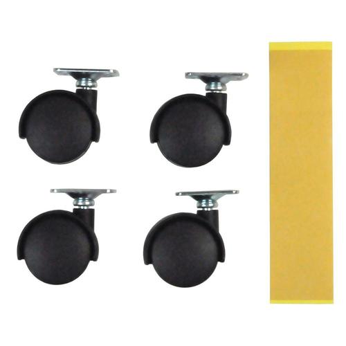 貼るだけキャスター 4個セット ブラック 2セット