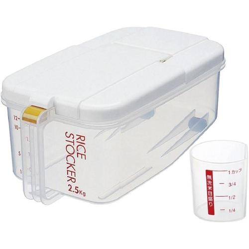 冷蔵庫用米びつ横型2.5kg 計量カップ付