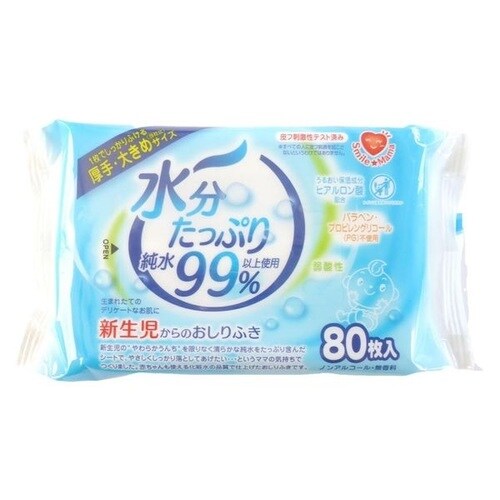 水分たっぷり純水99%おしりふき80枚6P