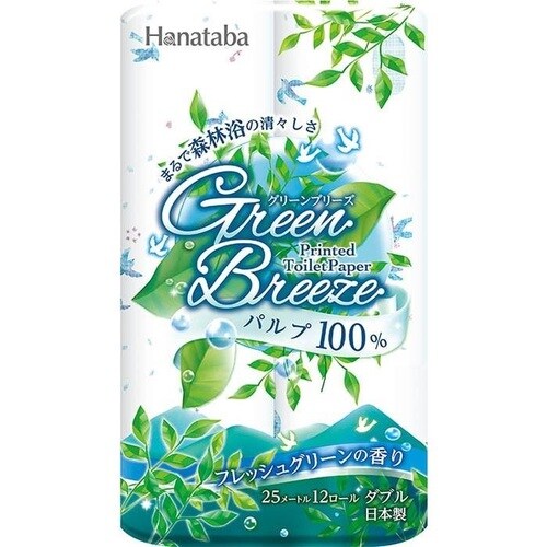 花束プリントグリーンブリーズ12RW25m