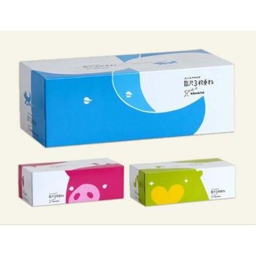 ふっくらやわらか贅沢3枚重BOXティシュー130W