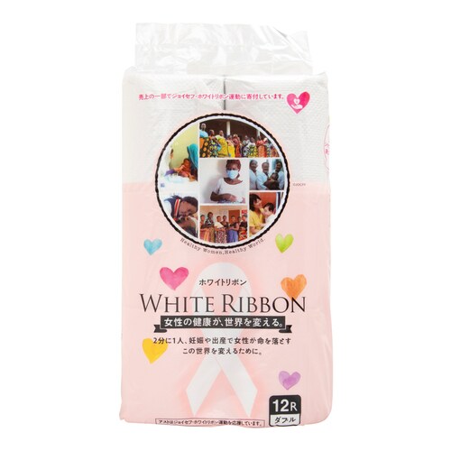 ホワイトリボントイレット12ロールダブル25m