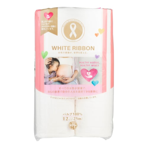 ホワイトリボンパルプトイレット12Rダブル25m