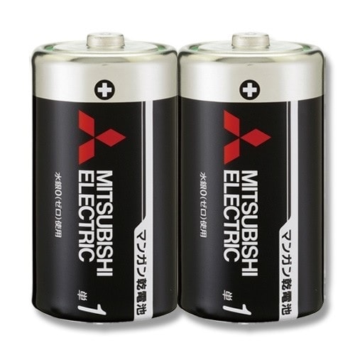 三菱マンガン黒単1/2本パックR20PUD/2S