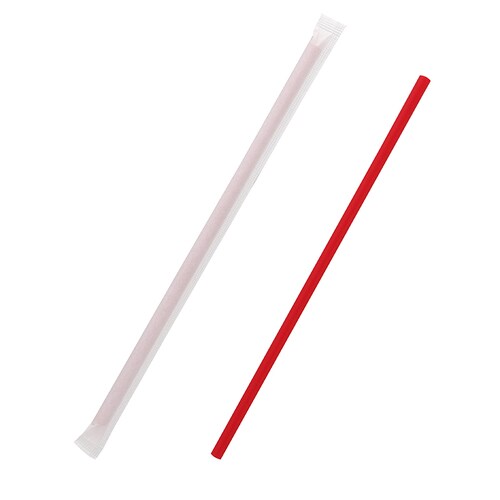 ヘイコーストレートストロー6×21赤 単袋 30束