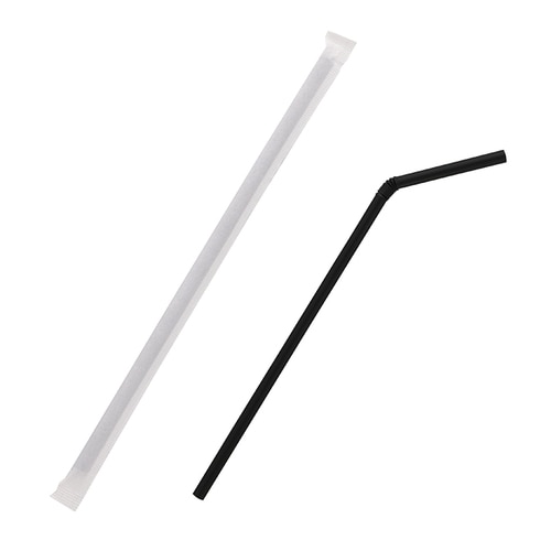 ヘイコーフレキシブルストロー6×21黒単袋 30束