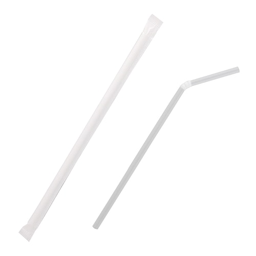 ヘイコーフレキシブルストロー6×21透明単袋30束