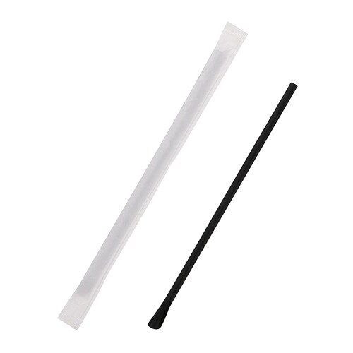 ヘイコースプーンストロー6×21 黒 単袋 30束