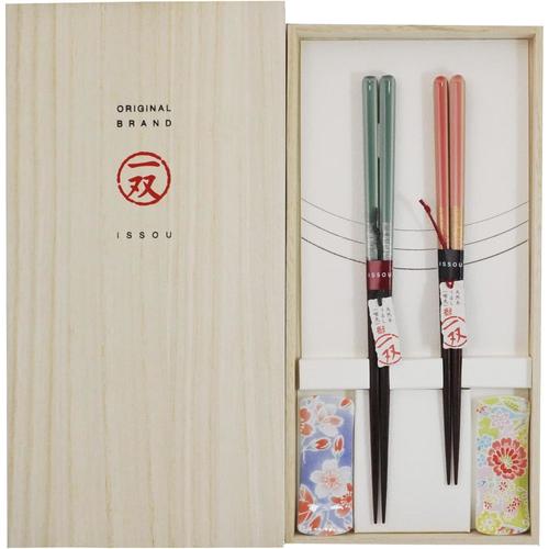 桐箱箸置付夫婦箸 ほのか 2膳入