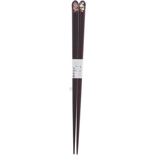 箸 金座 紅白梅 20.5cmエンジ 2セット