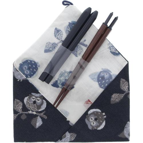 塗ふところ箸セット ふくろう