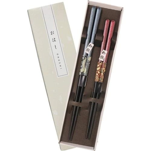 高級夫婦塗箸 トムソン和紙唐菊 2膳組