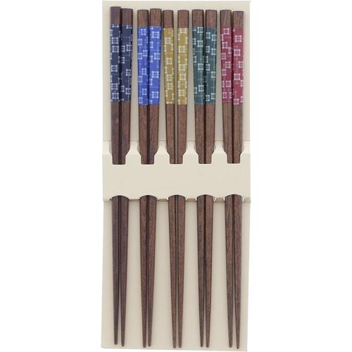 客用箸 格子絣 5膳組 2セット