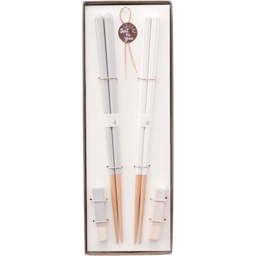 箸箸置揃え Haze GY×WH 2膳組