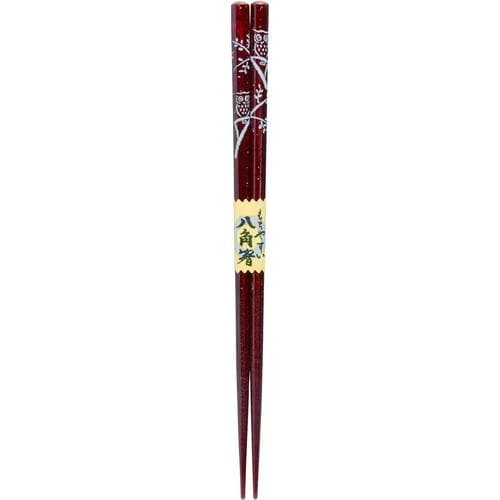 食洗箸 八角 ふくろう倶楽部 赤 3セット