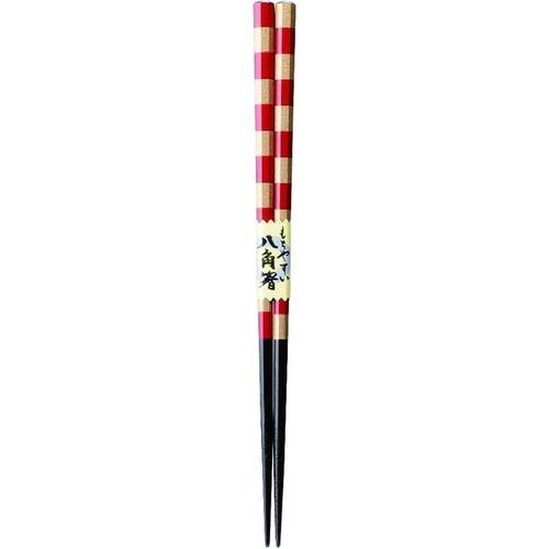 食洗箸 八角金格子 赤 2セット