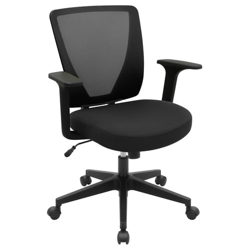 メッシュチェアBR(肘付)ブラック