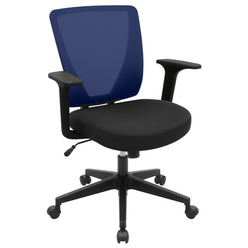 メッシュチェアBR(肘付)ブルー