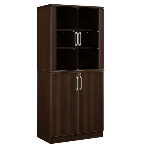 エクティー国産役員用両開き書庫ダークブラウン