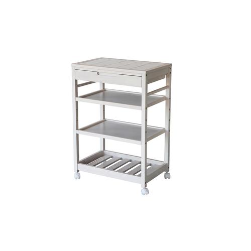 スープキッチンワゴン スリム引出し付き ホワイト