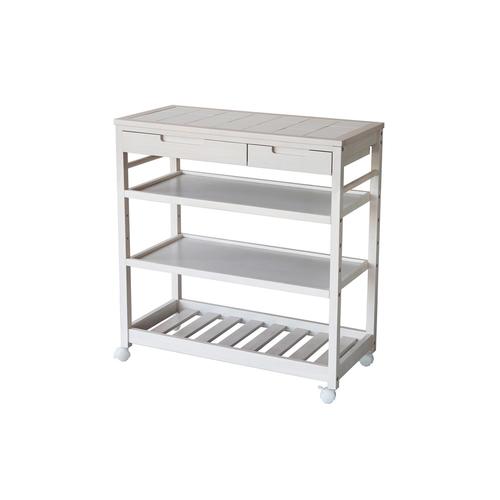 スープキッチンワゴン ワイド引出し付き ホワイト