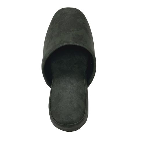 高級レザー調スリッパ ダークグリーン