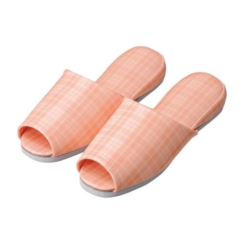 スリッパ(チェック・前開き)大人用