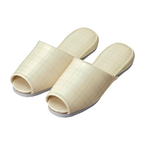 スリッパ(チェック・前開き)大人用