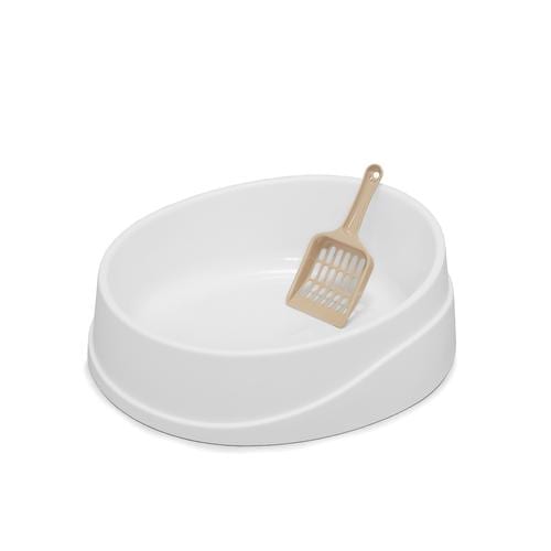 倒れにくいネコのトイレ オープンタイプ W/BE