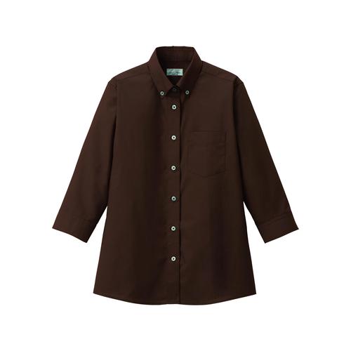 レディス七分袖ブラウスFB4045Lブラウン15号