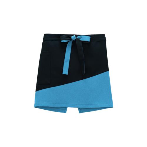 和ショートエプロンFK7199ブラック×ブルーF